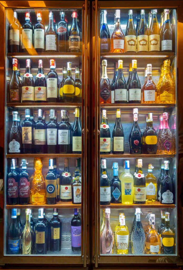 wines fridge display