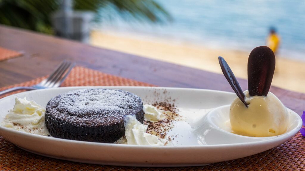choccolate cake with icecream